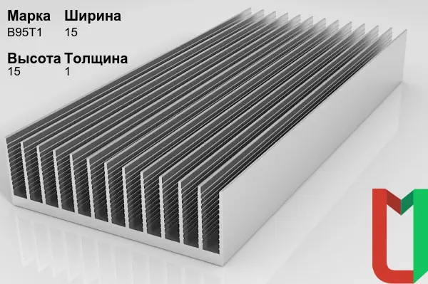 Алюминиевый профиль радиаторный 15х15х1 мм В95Т1