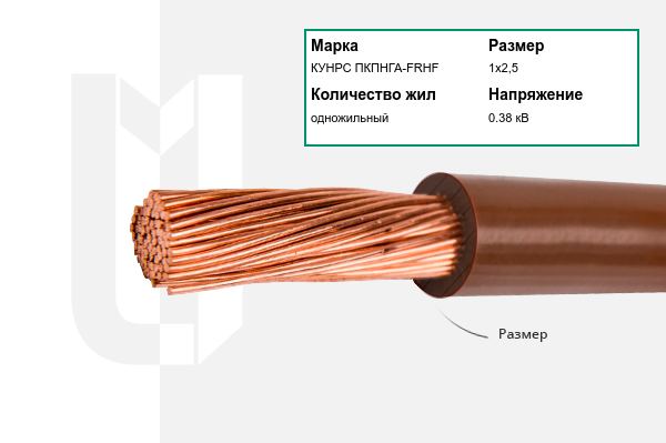 Силовой кабель КУНРС ПКПНГА-FRHF 1х2,5 мм